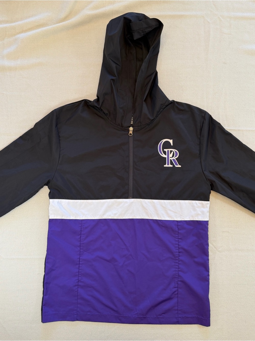 Men's MLB Genuine Merchandise Colorado Rockies Quarter Zip Windbreaker/Size S